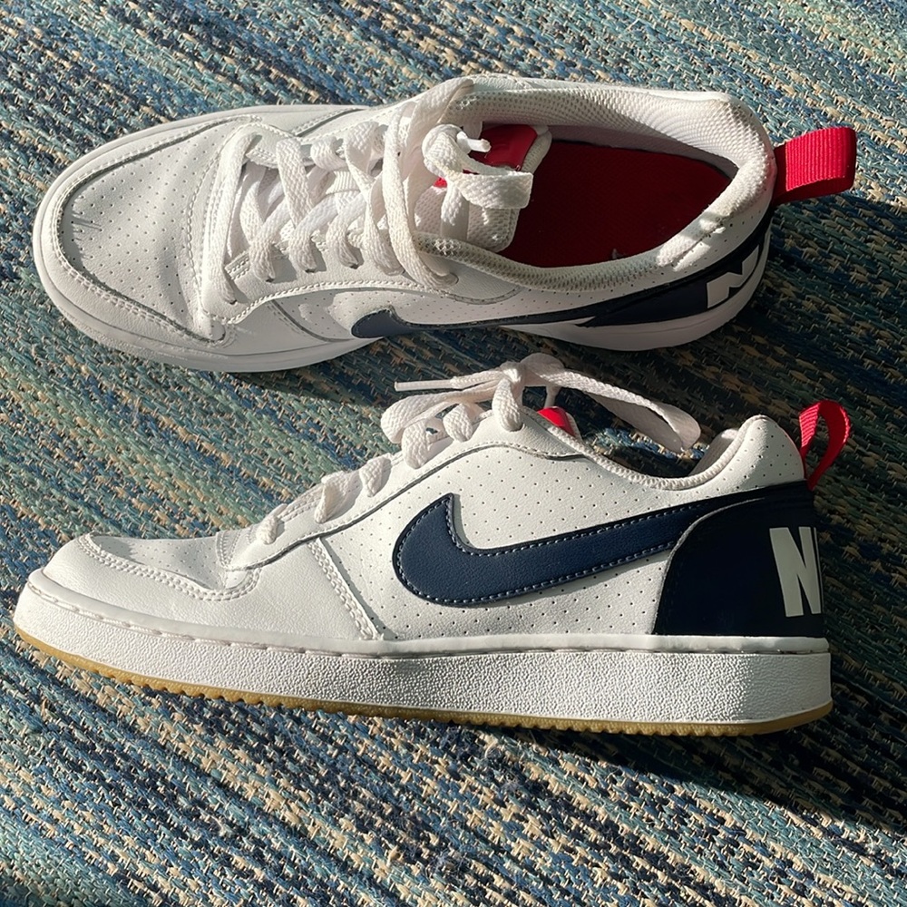 Nike Court Borough Low GS 'White Obsidian Gum' Sneakers size 7 - Picture 8 of 12